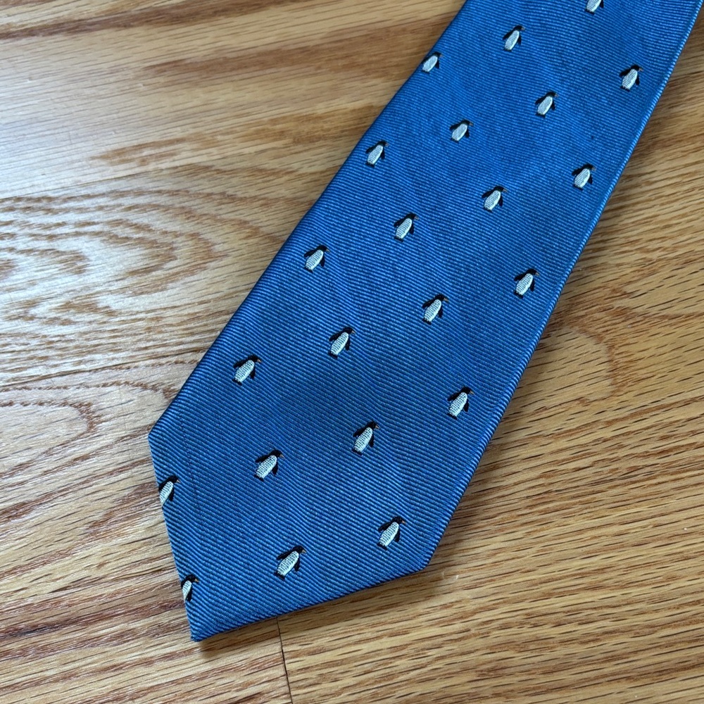 Banana Republic Blue and Gold Patterned Tie